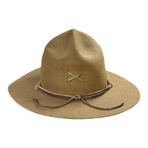 Vintage 1930s-1940s U.S. Army Cavalry‎ Campaign Hat Mallory Cravenette WWII-era